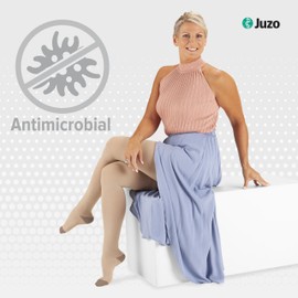 Juzo 2061 20-30mmhg Silver Open Toe Graduated Compression Thigh Highs ,Silver ,1 (I) Regular