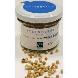 Steenbergs Organic Fairtrade White Peppercorns Standard Jar - 60g