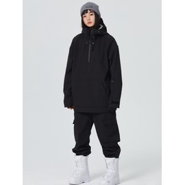 RIUIYELE Women's Ski Suit Outdoor Sports Snowboarding Jacket and Pants Waterproof Snowsuit Snow Suit Black L