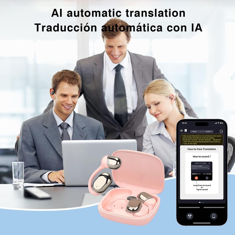 ZIHNIC Wireless 3-Mode Translation Earphones - Real-Time Language Translation, 135