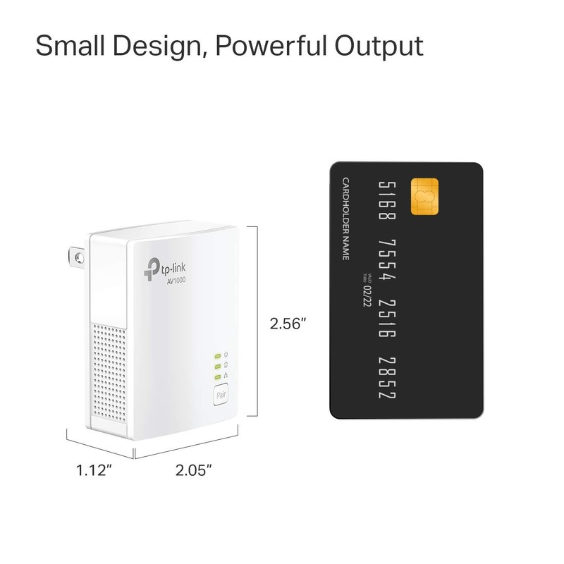 TP-Link AV1000 Powerline Ethernet Adapter - Nano Size, Gigabit Port,