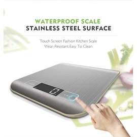 Digital Stainless Steel Multi Function Food Kitchen Scale, LCD Display, Slim Electronic Weighing Food Scale, Measures in lb/oz/kg/gm, 2 Pack