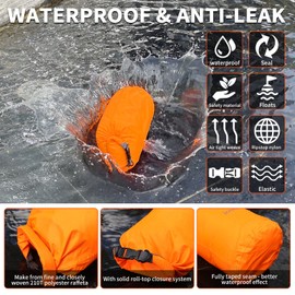 R2Depot Waterproof Dry Bag 5L/10L/20L/40L/70L, Lightweight Portable, Dry Storage Bag to Keep Gear Dry Clean for Kayaking, Swimming, Camping (Green, 20L)