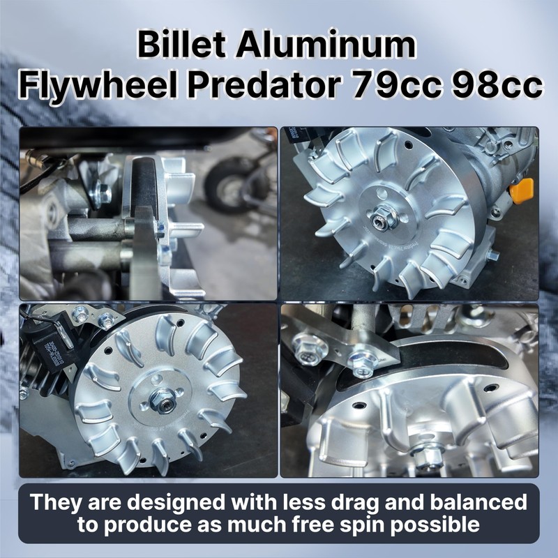 Hanyosa Billet Flywheel for Predator 79cc 98cc Silver