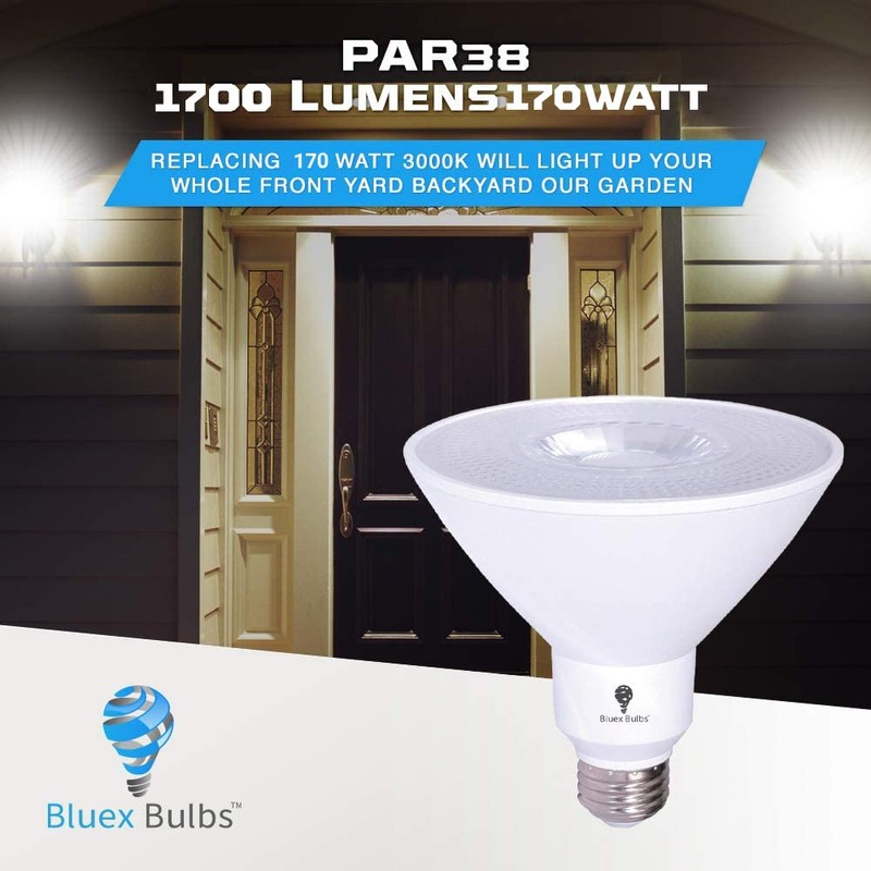 6 Pack High Power Outdoor PAR38 17W 170Watt Equivalent 1700