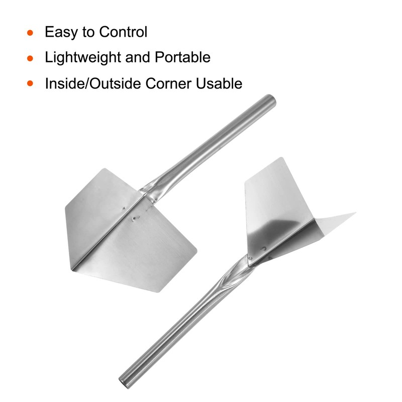 uxcell Inside and Corner Trowels 2.7 Inch Stainless Steel Drywall