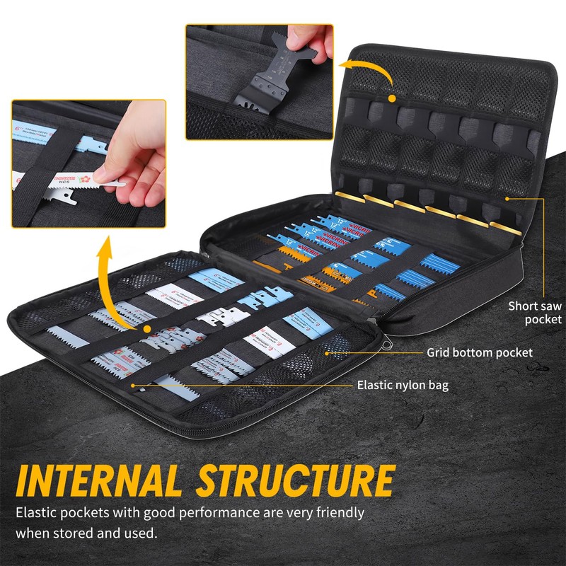 ZIORS Portable Zipper Saw Blade Storage Case,Empty Case for Sawzall
