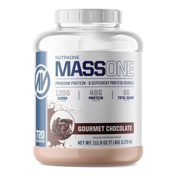 Massone Mass Gainer Protein Powder by NutraOne – Gain Weight Protein Meal Replacement (Gourmet Chocolate - 7 lbs.)