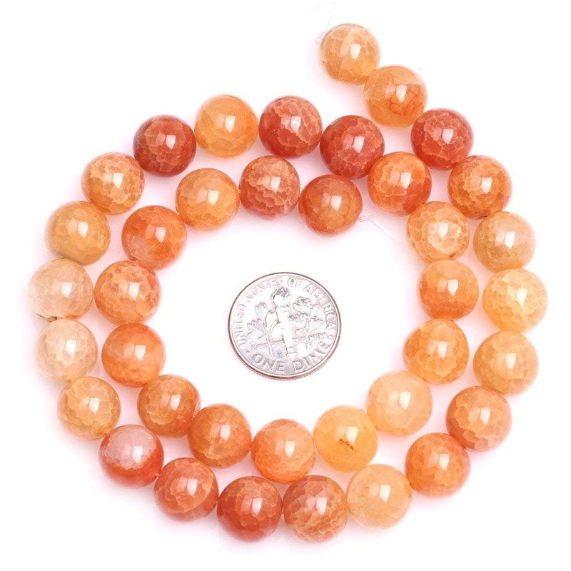 HAAMIIQII 60pcs 6 mm Natural Dragon Vein Crackle Agate Beads