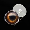 Medium Brown Dog Sew On Button Glass Doll Eyes for