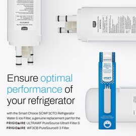 Smart Choice SCWF3CTO Refrigerator Water & Ice Filter, Genuine Replacement for Frigidaire ULTRAWF PureSource Ultra and Frigidaire WF3CB PureSource