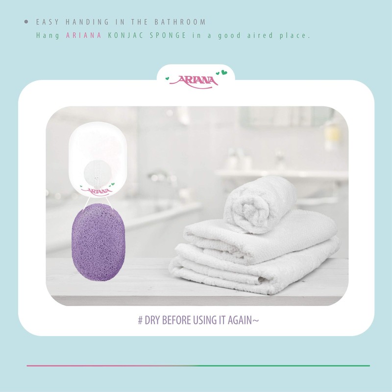 ARIANA Konjac Facial Sponge Oval Pure White 301A Bath Cleansing