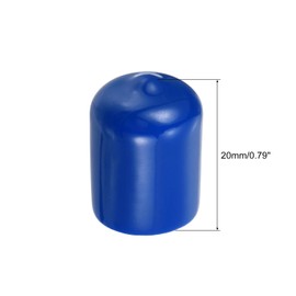 QUARKZMAN Rubber Caps, Pack of 25 Round Screw Thread Protective Caps, 17 mm Diameter, Bolt Caps, Covers, Hole Plugs for Pipes, Rods, Nuts, Furniture, Blue