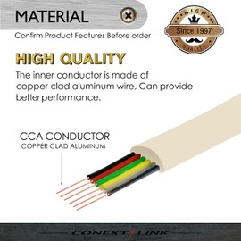 Conext Link 7 FT feet RJ11 6P6C Modular Telephone Extension Cable Phone Cord Line Wire (Beige) （33226）