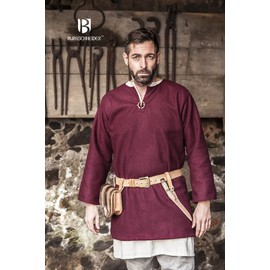Burgschneider - Medieval Tunic/Wool Tunic "Lodin" - Red (XXL, Unisex, Wool) Historical - Early Medieval, Viking