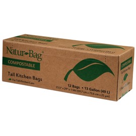 Natur-Bag Large Food Waste Compostable Bags - 13 Gallon, 12 Bags
