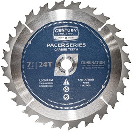 Century Drill & Tool 09303 General Purpose Carbide Circular Saw Framing Blade, 7-1/4" 24T