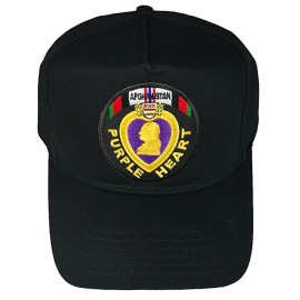 HatnPatch PURPLE HEART AFGHANISTAN VETERAN HAT - BLACK - Veteran Owned Business