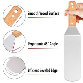 Leonyo Griddle Accessories Set of 22, Heavy Duty Stainless Steel Grill Griddle Metal Spatula for Cast Iron Flat Top Teppanyaki Hibachi Hamburger Cooking, Carry Bag, Chef Gift, Melting Dome, S Hook