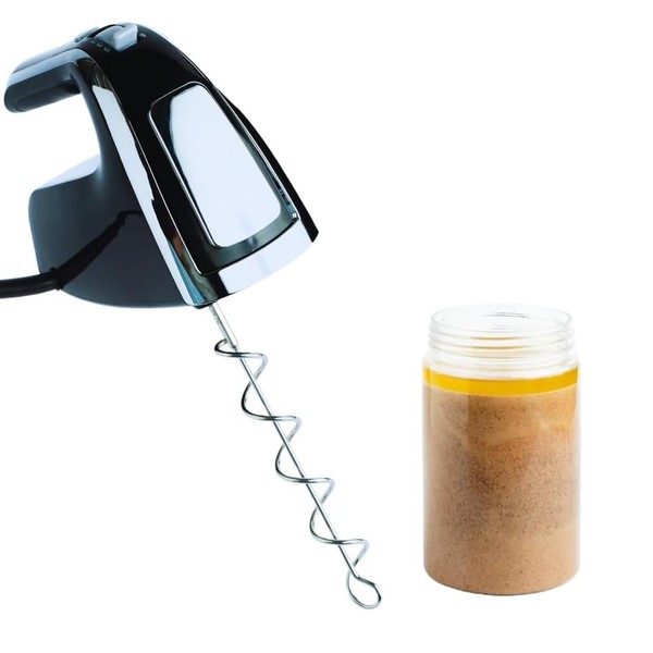 Bettr Studios Peanut Butter Stirrer – Peanut Butter Mixer Tool for Most Powered Hand Mixers and Drills – Nut Butter Mixer Electric Attachment for Peanut Butter, Almond Butter, Cashew Butter
