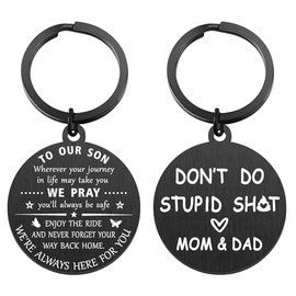 Jvvsci Inspirational Gift for Teenage Son Encouragement Keychain from Dad Mom Uplifting Jewelry for Son (Son from Parents)