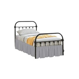 Ruffled Bed Skirt with Split Corners - Light Grey, King BedSkirt, Gathered Style Easy Fit up to 15 Inch Drop, Wrap with Platform Three Sided Coverage Ruffle Bed Skirts (Light Grey King)