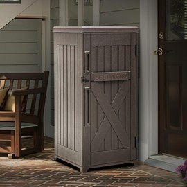 YITAHOME 60-Gallon Secure Package Delivery and Storage Box, Double-Wall Resin, Weatherproof, for Outdoor Use, Curbside or Porch, 8.5 Cubic Feet, Brown