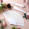 Wzenclave 4Pcs Hand Fans Foldable Folding Fans Silk Fabric Fan