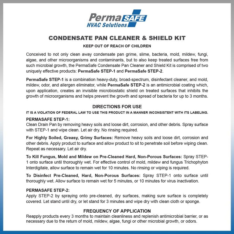 PermaSafe HVAC Solutions, Condensate Pan Cleaner & Shield Kit, HD
