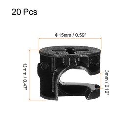 uxcell Furniture Cam Lock Fasteners 15 x 12mm, 20Pcs Cam Lock Nut Connectors Fittings, Joint Connector Locking Nuts for Cabinet, Drawer, Wardrobe, Panel Connecting, Black