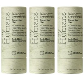 Hey Humans Deodorant, Aluminum Free Deodorant for Women and Men, Contains Naturally Derived Ingredients, All Day Odor Control, Refreshing Essential Oils, Earth Friendly Package, Cucumber Kiwi