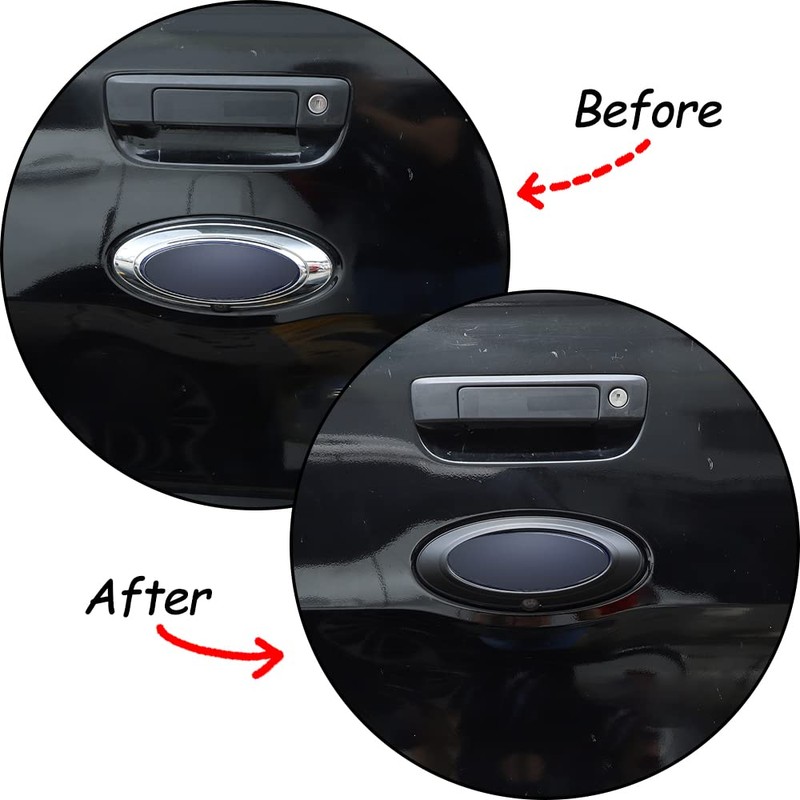 DIYUCAR ABS Plastic Matte Black Car Rear Badge Ring Logo