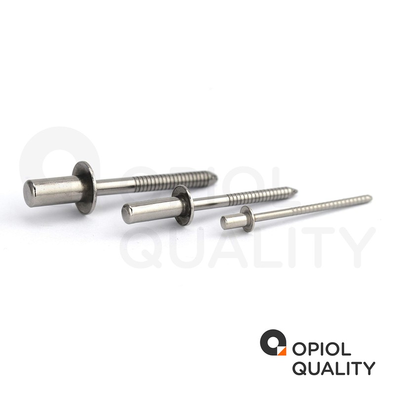 OPIOL QUALITY® Sealing Blind Rivets with Flat Head, Grooved Rivet