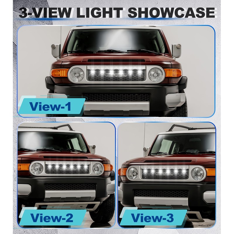 LED Grill Lights for 2007-2022 Toyota FJ Cruiser Accessories Raptor