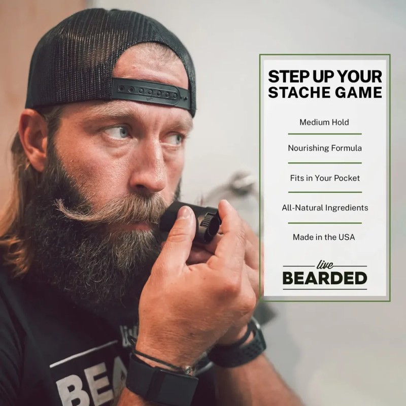 Cera Para Bigotes Live Bearded Straight Up, Fijación Media,