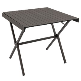 ALPS Mountaineering Folding Camping Table with Smooth Easy-to-Clean Roll Top and Sturdy and Lightweight Aluminum X Frame, Shoulder Carry Bag, Square, Clay - New