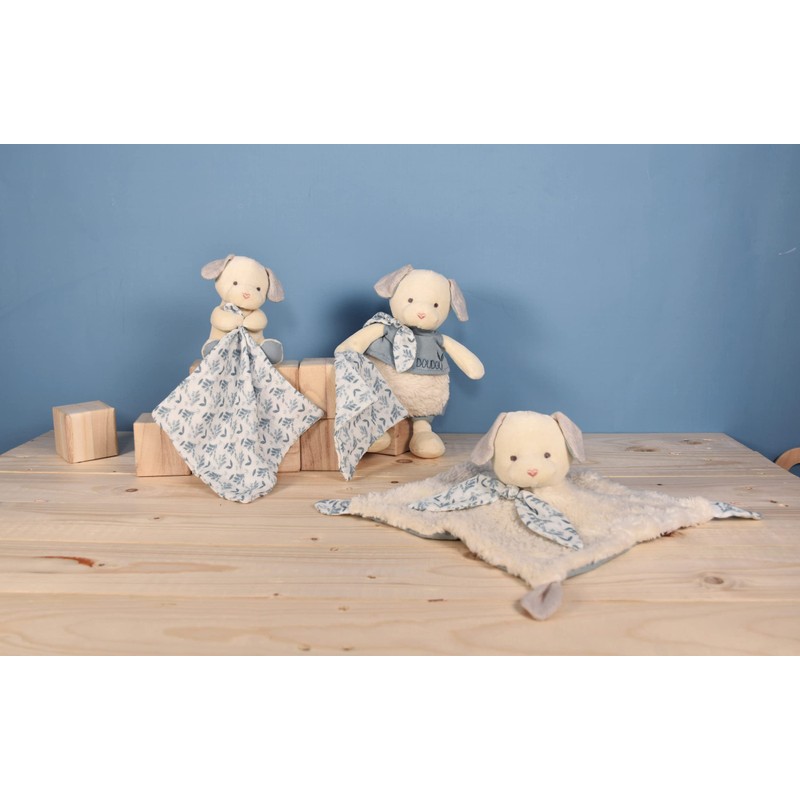 Doudou et Compagnie DC3965 Organic Flat Dog Comforter Blue 25cm
