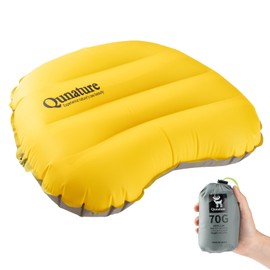 Qunature Camping Pillow, Compact, Air Pillow, Portable Pillow, Outdoor Pillow, Mini Pillow, Ultra Lightweight, 2.5 oz (70 g), Height Adjustable, Foldable, Easy to Carry, Sleeping in Car, Tent, Travel