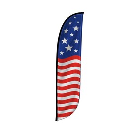 LookOurWay Feather Flag Banner - 12 Feet Tall Advertising Flags for Outdoor Business and Events Promotion - Swooper Flag Only - American Flag Banner - American Glory Horizontal (10M1200072)