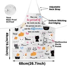 MYSOMY Cat Themed Kitchen Aprons Cat Lover Apron Cat Cooking Apron Cat Apron With Pockets Cat Groomer Apron (be proud of cat UK)