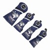 4Pcs 1/3/5/UT Golf Wood Headcovers Cartoon Snow Leopard Pattern PU