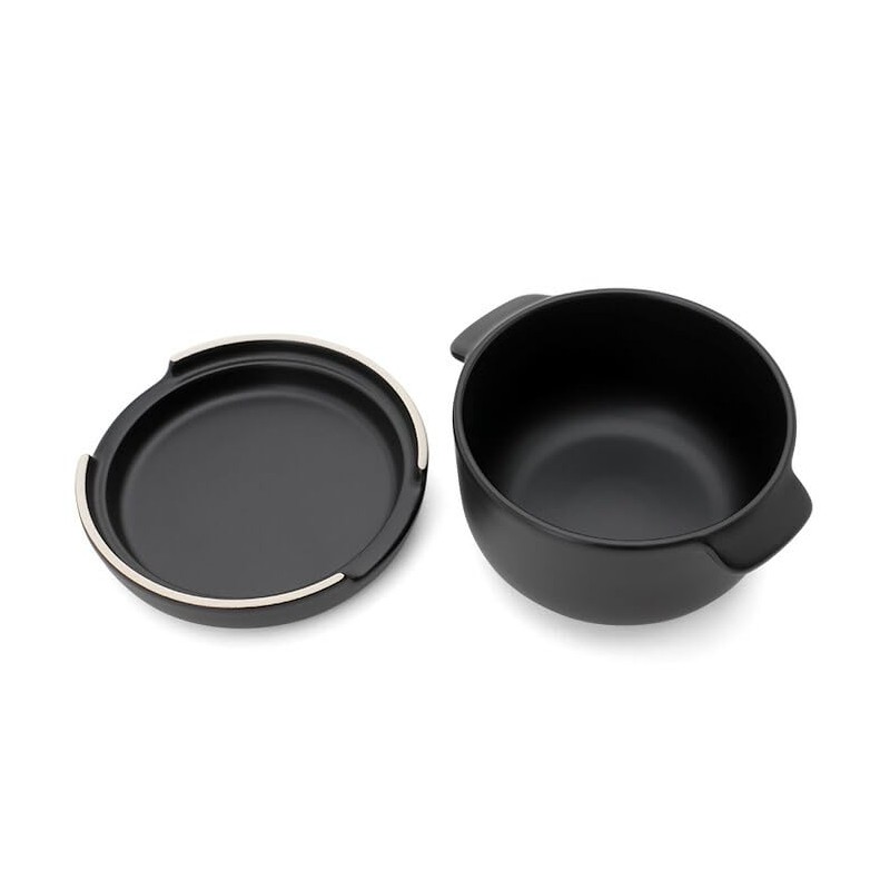 World Create 15962 Yayoi Pottery Round Hitsu Black 1 Piece