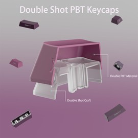 Black-Pink Gradient Side-Engraved keycap Set with Two-Color Injection-Molded PBT Translucent keycaps, Custom 135-key OEM Profile for Mechanical Keyboards.