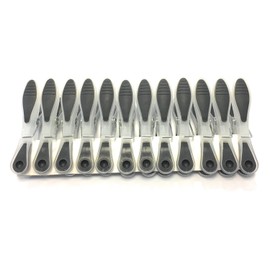 MSV Clothes Pegs Set with Soft Grip – UV Resistant – Anthracite – Pack of 12