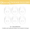 Glasseam Glass Candle Drip Protectors, Set of 24 Clear Bobeches