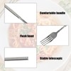 2Pcs Extendable Fork, Stainless Steel Telescopic Forks With Long Handle,
