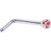 Body Candy Solid 14k White Gold 1.5mm Genuine Pink Sapphire