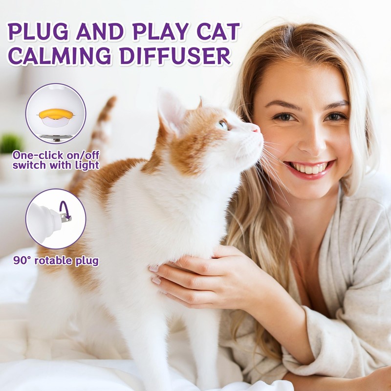 9-In-1 Advanced Cat Pheromone Calming Diffuser 180 Days (3 Plugs+6