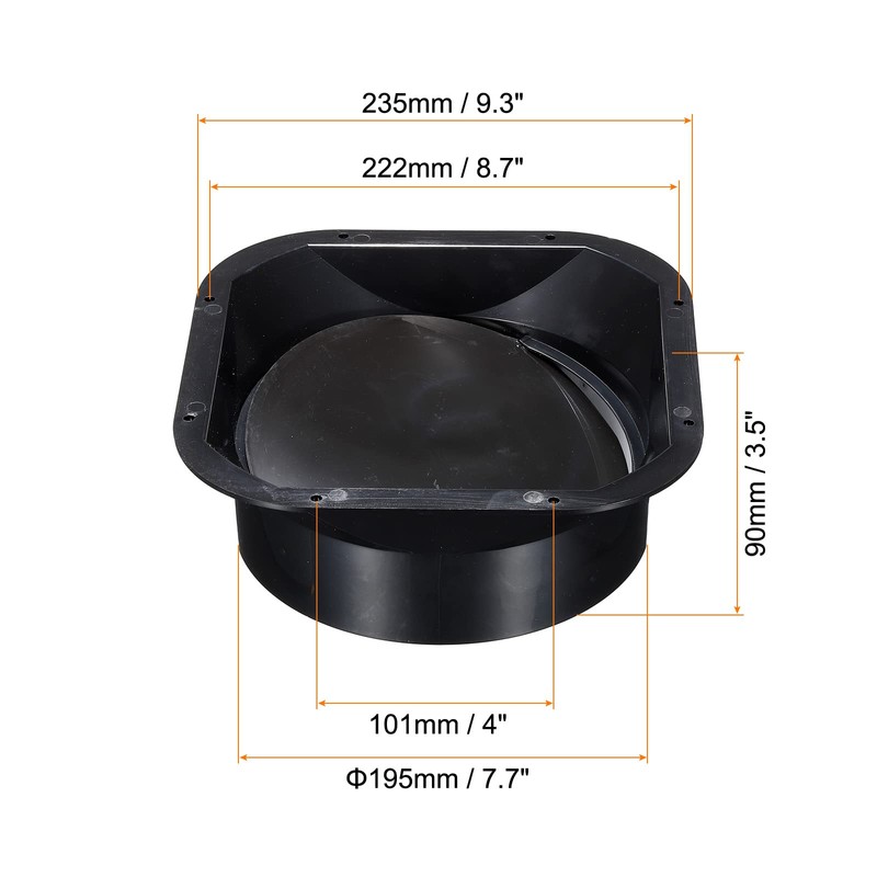 PATIKIL 8 Inch Duct Connector Flange, ABS Square Air Ventilation