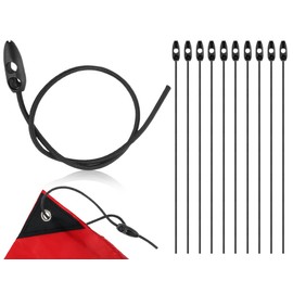 Emezddo Pack of 10 Luggage Straps for Warning Sign, Bicycle Carrier Tie Down Straps, Tensioner Ropes, Elastic Tensioners, for Warning Signs Bicycles Motorcycles Adjustable Length (500 x 5 mm)